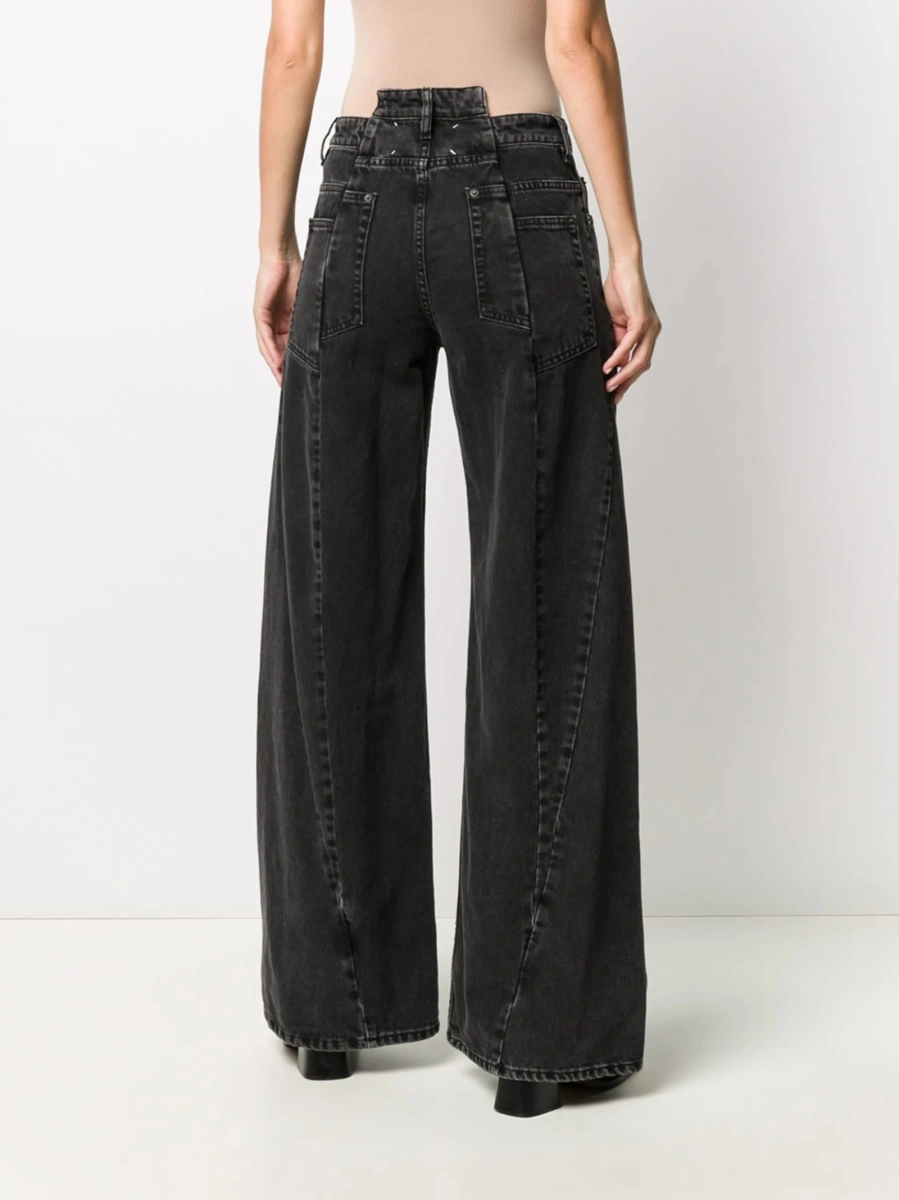 Blugi evazati Maison Margiela negri din bumbac - Img 4
