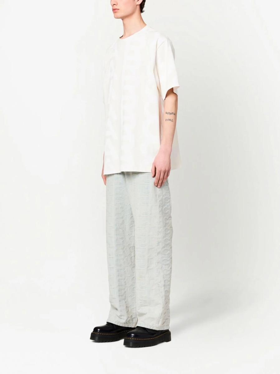 Blugi evazati Marc Jacobs gri din bumbac si polyester - Img 4