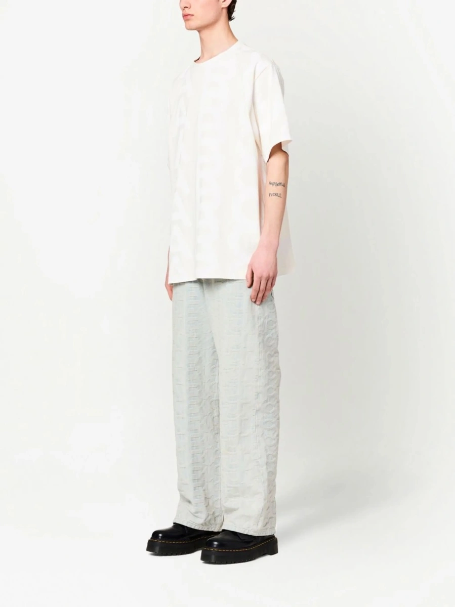 Blugi evazati Marc Jacobs gri din bumbac si polyester - Img 4