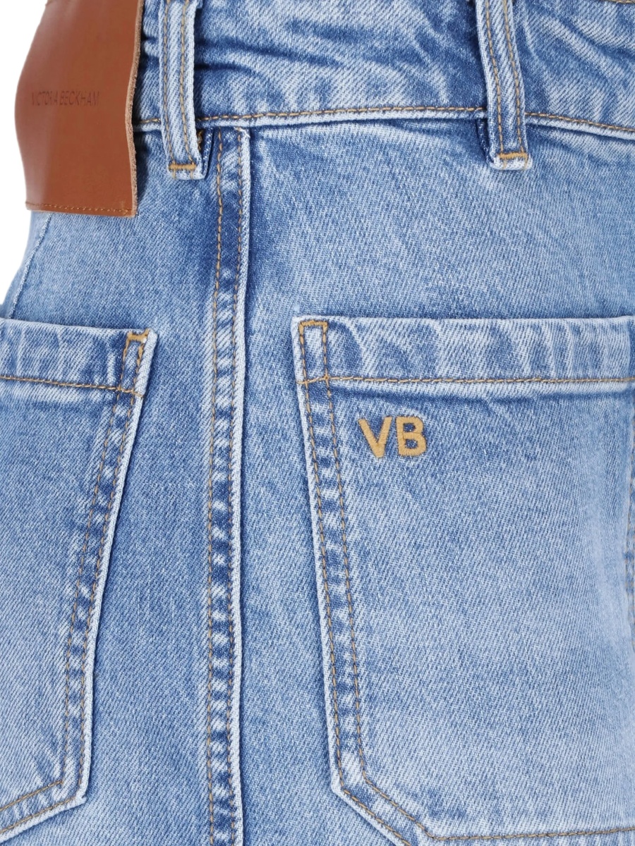 Blugi evazati Victoria Beckham albastri - Img 4