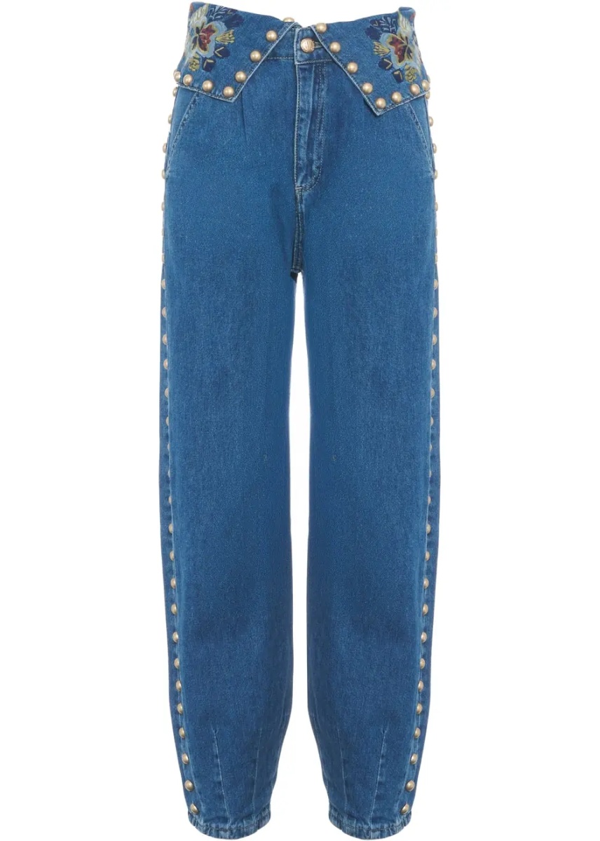 Blugi Jeans with embroidery and stud details - Img 2