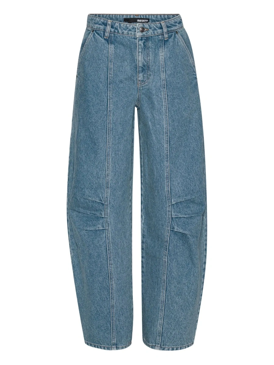 Blugi Light Blue Jeans with Central Stitching and Logo Patch on the Back in Denim Woman - Img 8
