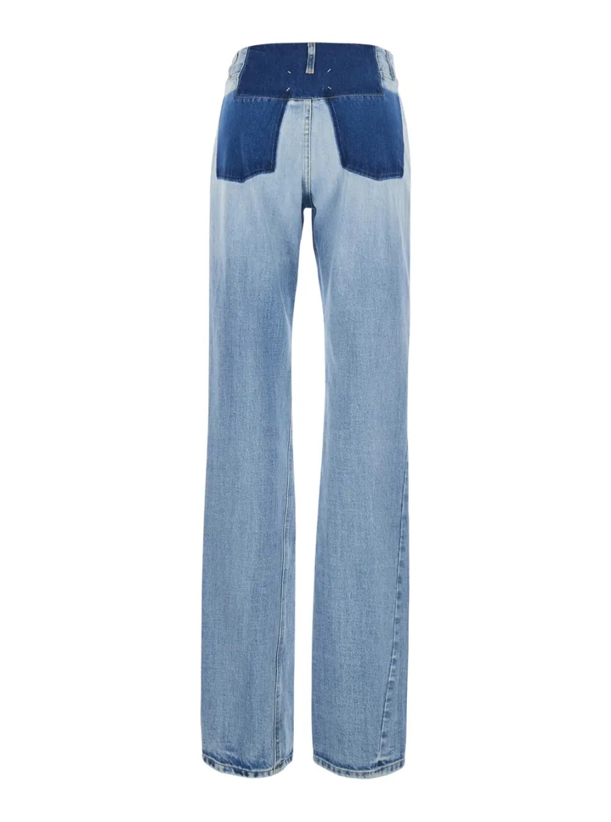 Blugi Light Blue Jeans with Contrasting Details on the Waist in Denim for Women - Img 2