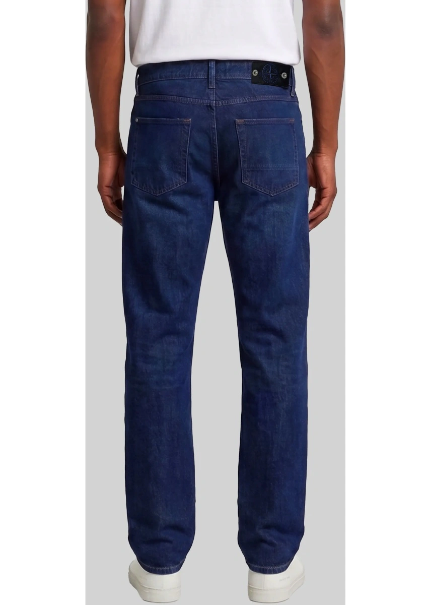 Blugi Stone Island albastri din denim - Img 3