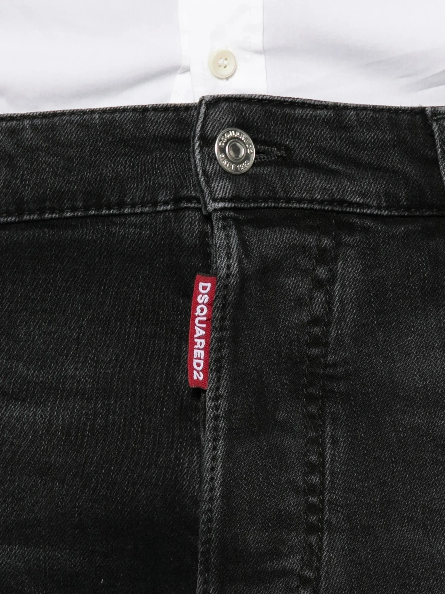 Blugi Teddy dark wash stretch denim Jeans - Img 7