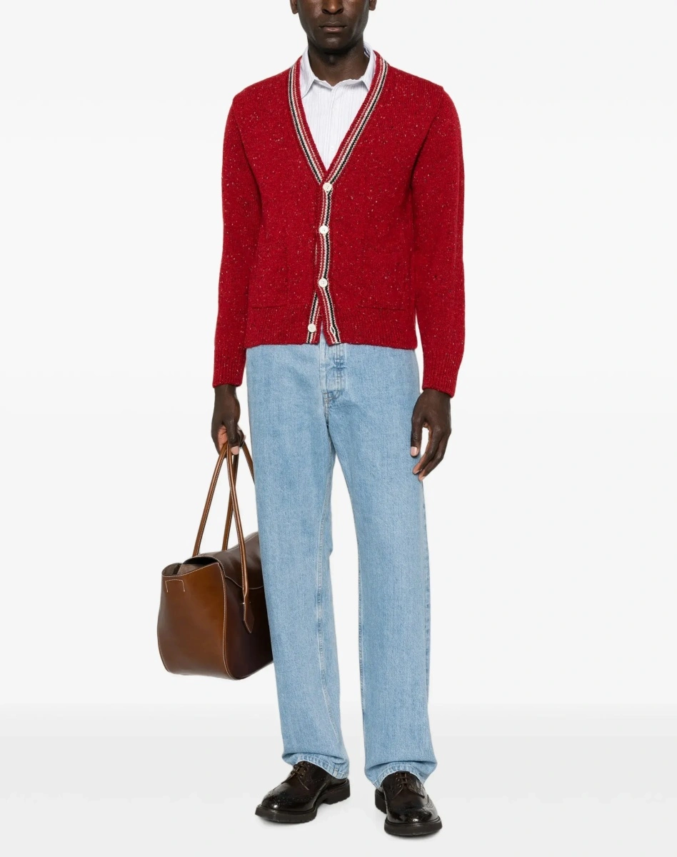 Blugi Thom Browne albastri din denim - Img 4