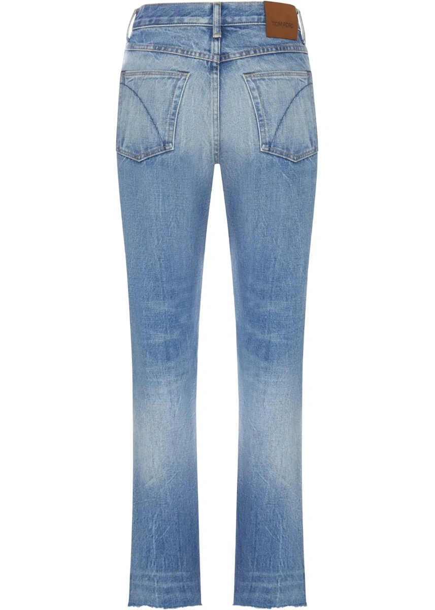 Blugi Tom Ford albastri din denim - Img 4