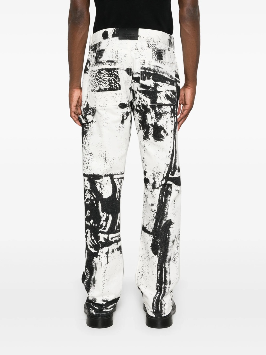 Blugi trei sferturi Alexander McQueen albi - Img 4