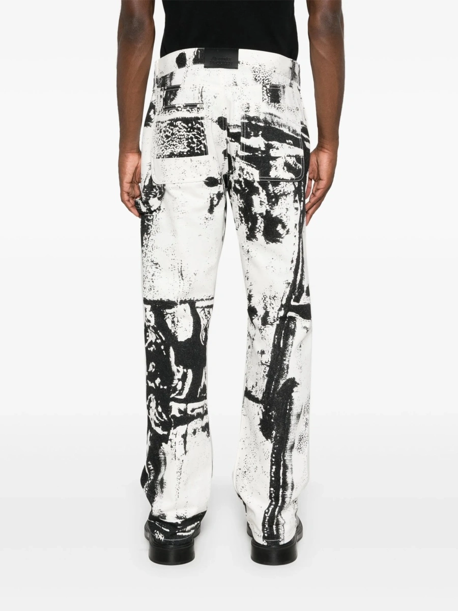 Blugi trei sferturi Alexander McQueen albi - Img 4