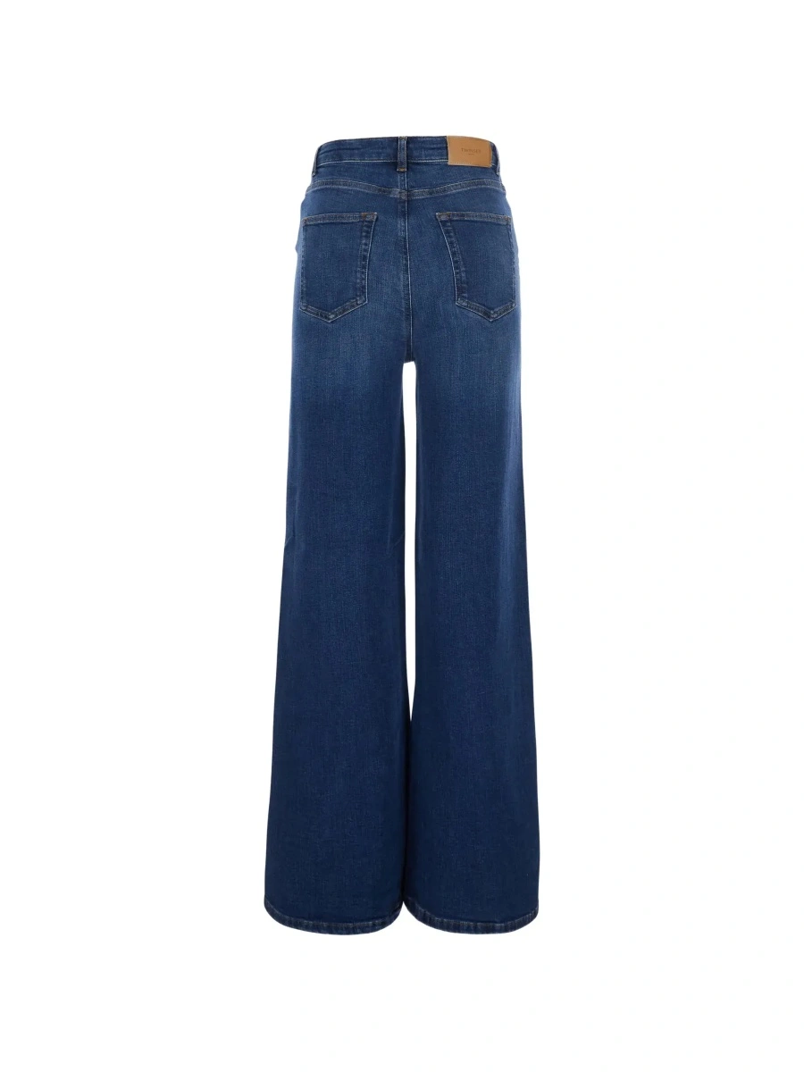 Blugi TWINSET albastri din denim - Img 4