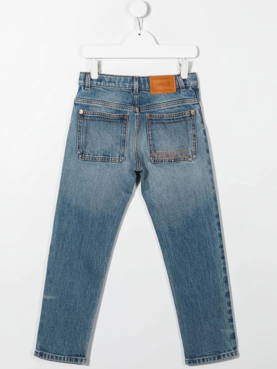 Blugi Versace albastri din spandex/elastan si polyester - Img 2