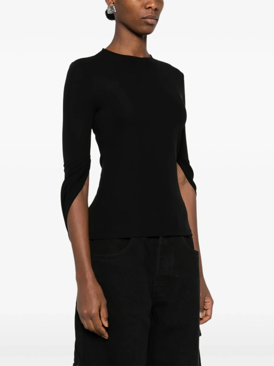 Bluza Alexander Wang neagra din vascoza si elastan - Img 3