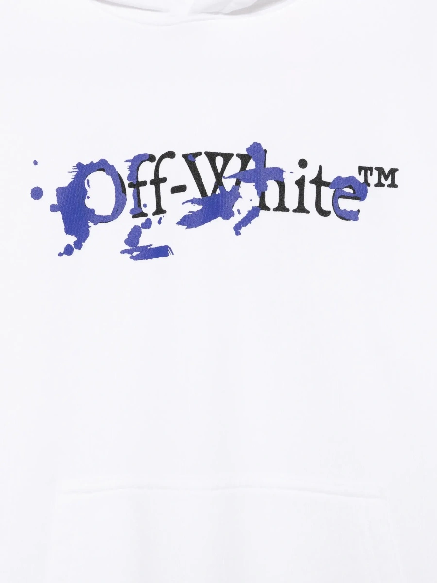 Bluza de trening Off-White alba din bumbac - Img 5