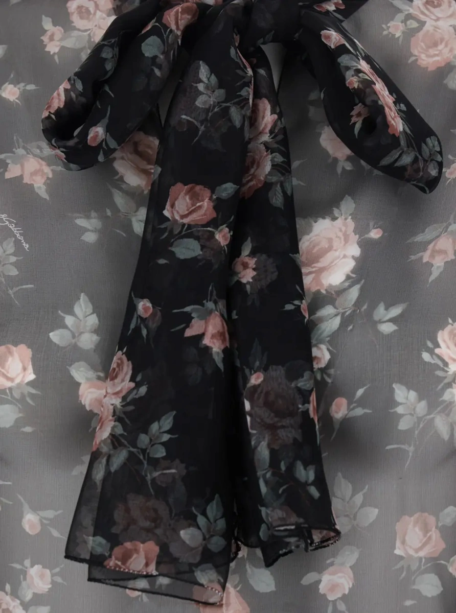 Bluza Dolce &amp; Gabbana neagra din chiffon - Img 3