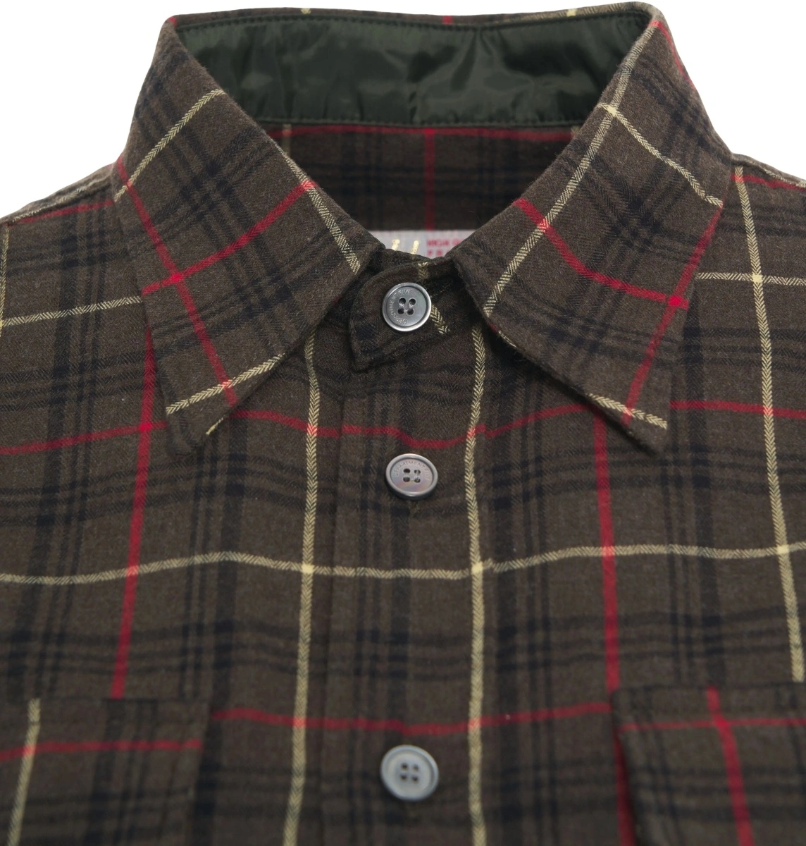 Bluza eleganta Department Five verde din flanel - Img 4