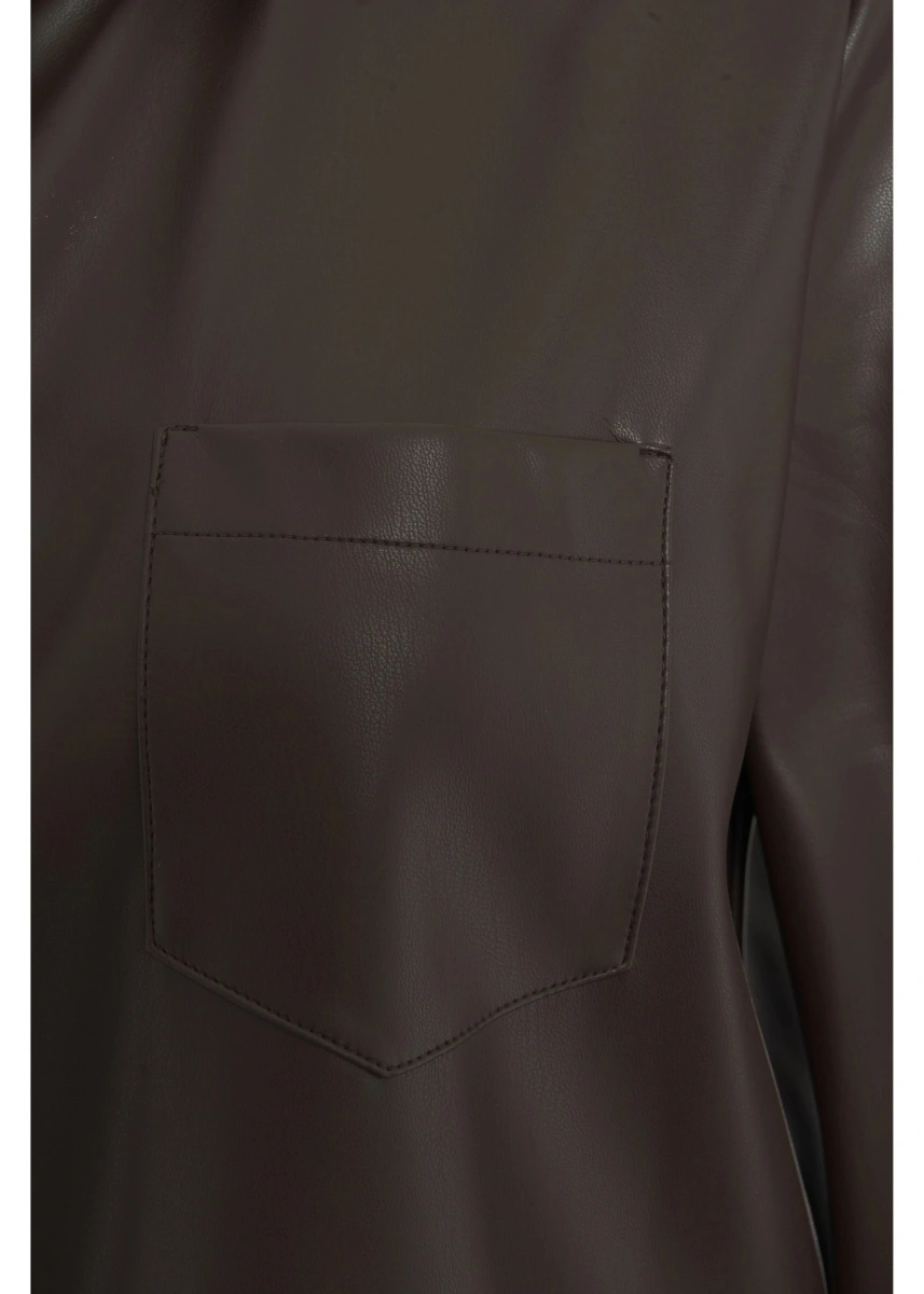 Bluza eleganta Himon's maro din piele ecologica - Img 4