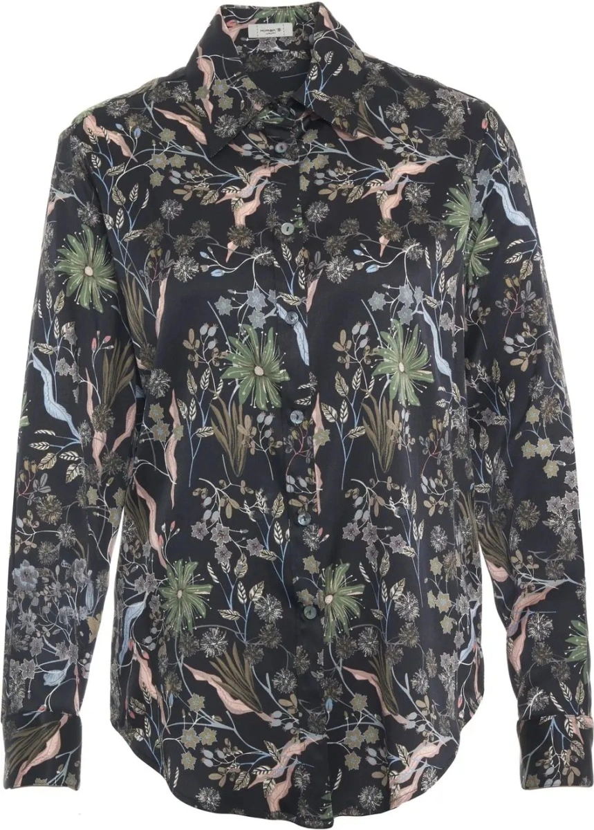 Bluza eleganta Himon's multicolor din matase - Img 5