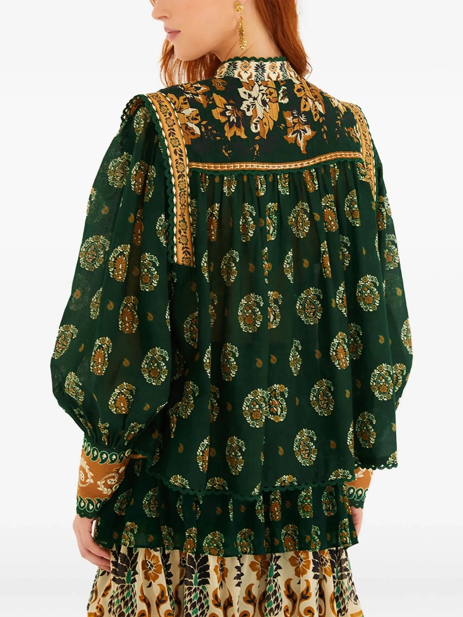 Bluza FARM RIO verde din bumbac - Img 4