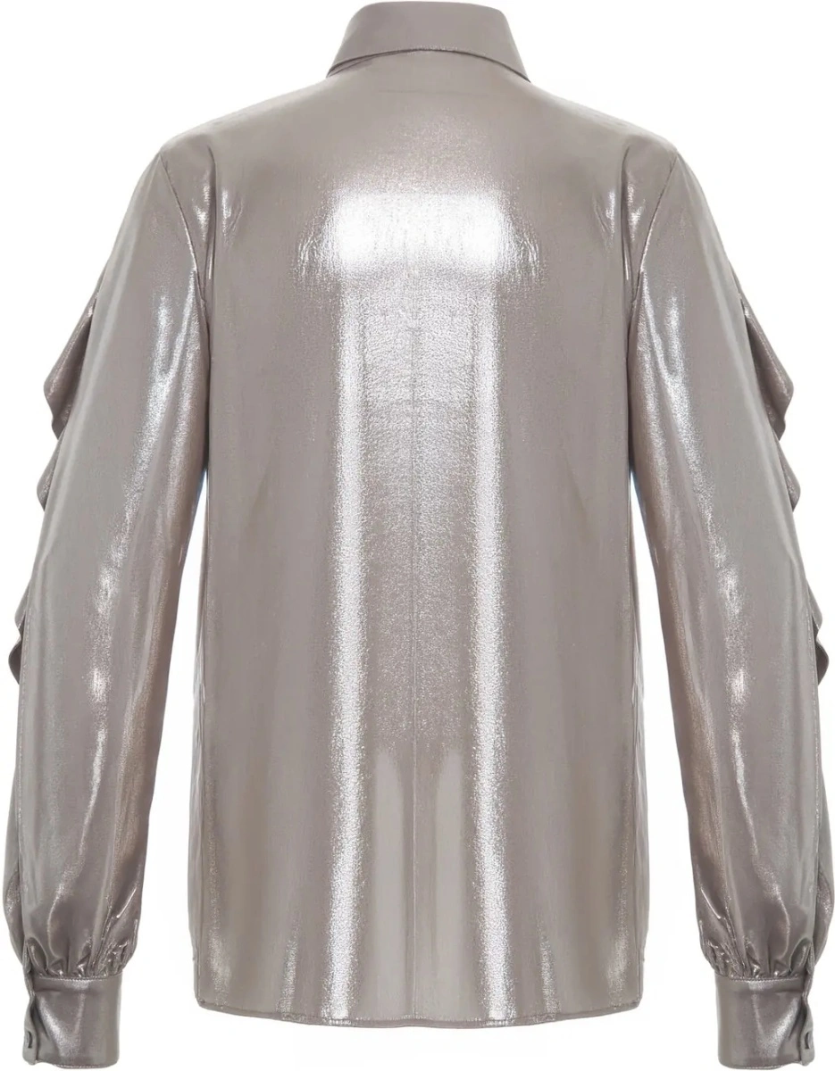 Bluza Himon's gri cu volane - Img 3