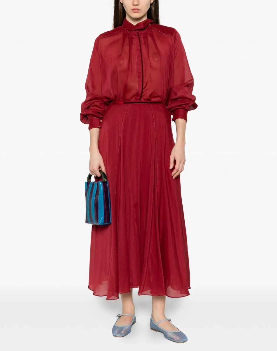 Bluza pleated high-neck Blouse - Img 4