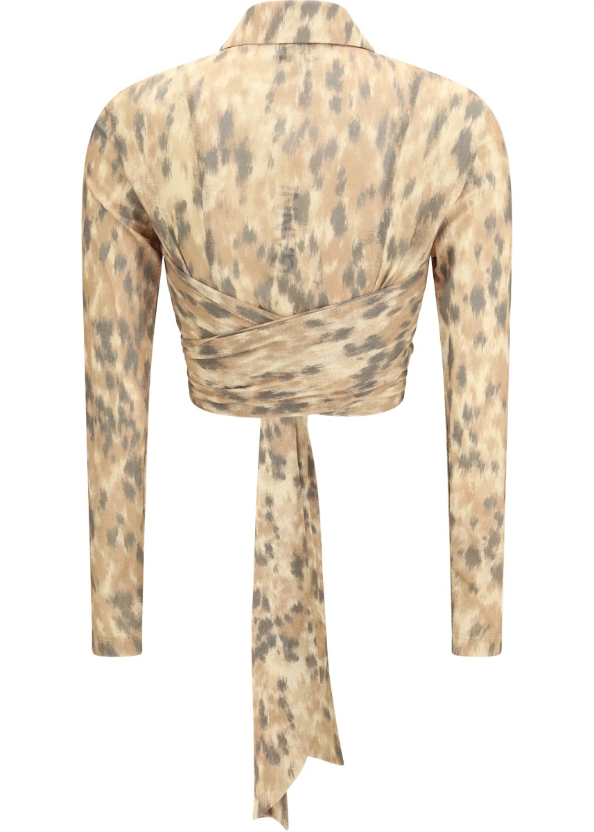 Bluza Printed marl mesh tie Blouse - Img 2