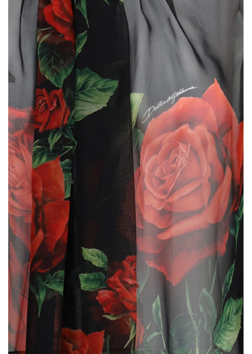 Bluza Rose print chiffon Blouse - Img 3