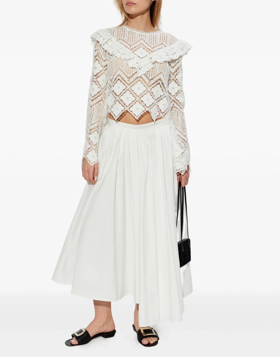 Bluza Top In Crochet Con Inserti In Pizzo - Img 3