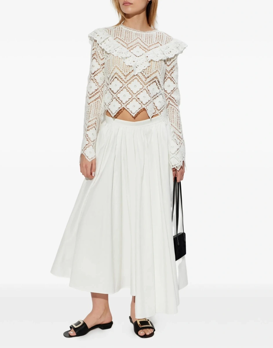 Bluza Top In Crochet Con Inserti In Pizzo - Img 3