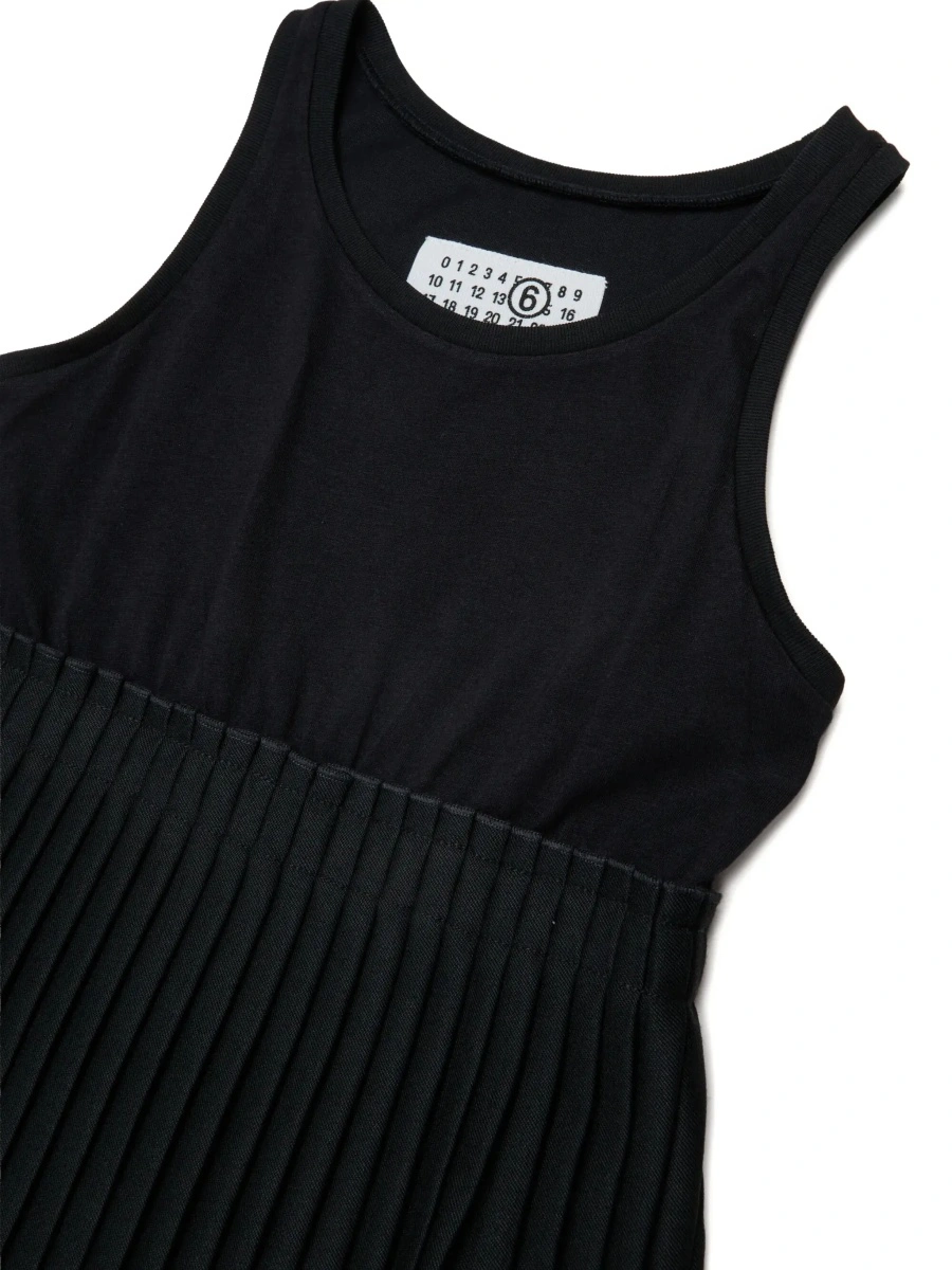 Bluza trening Black Sleeveless dress with matching crop hoodie in blend wool stretch girl - Img 6
