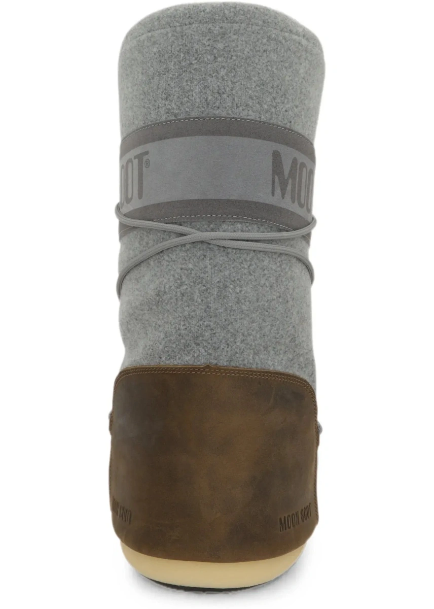 Bocanci casual Moon Boot gri din nubuck si fetru - Img 5
