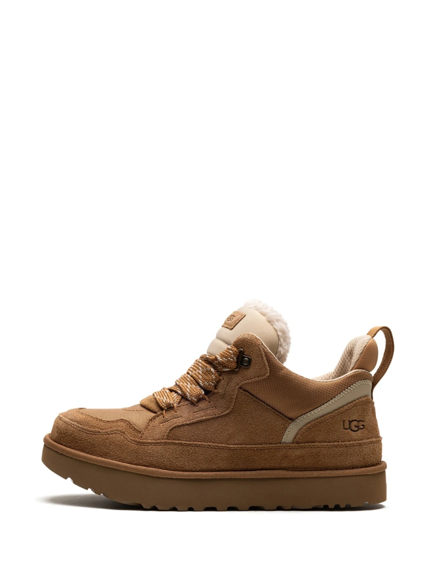 Bocanci UGG maro din piele intoarsa si material textil - Img 5