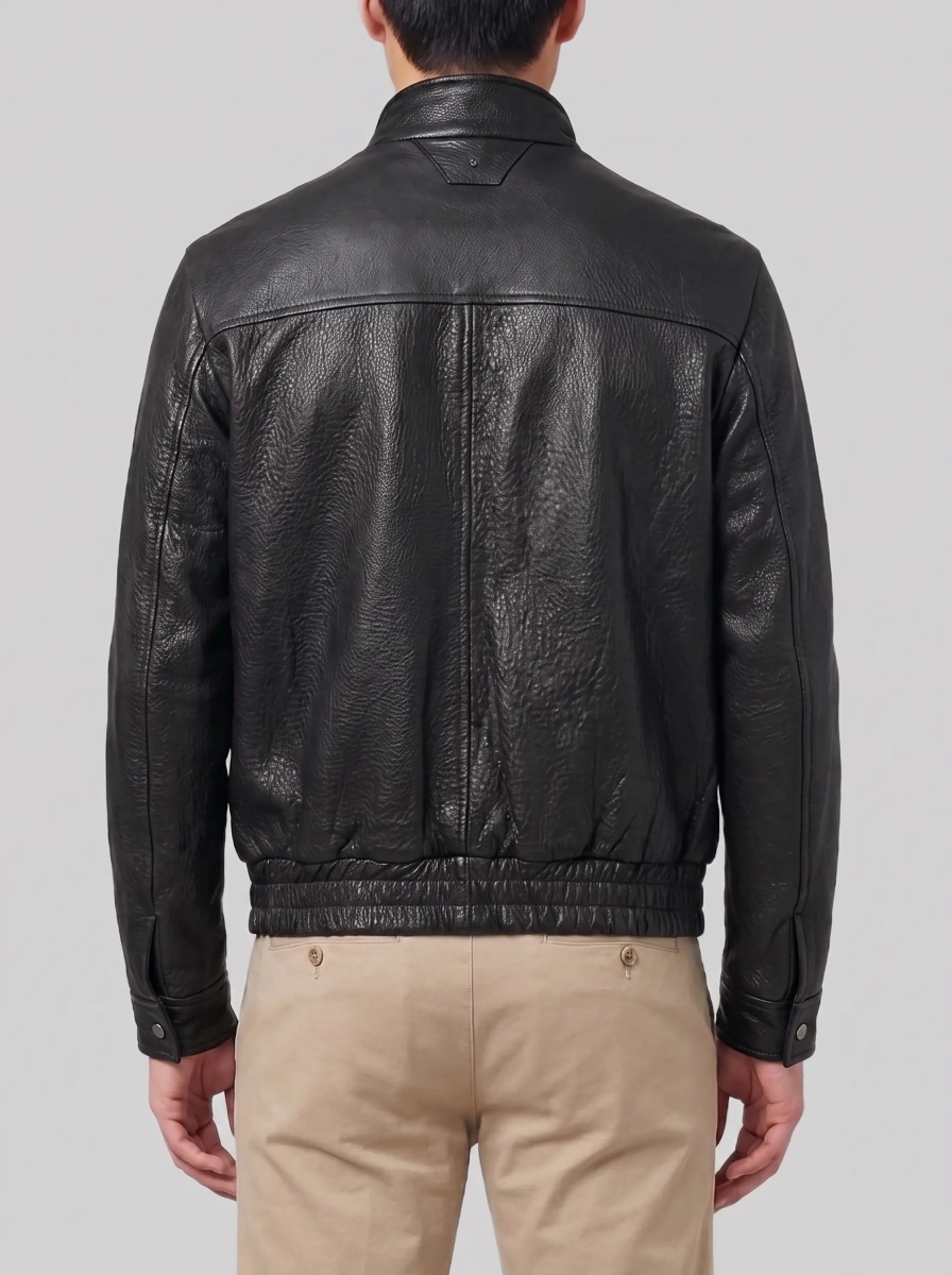 Bomber Hammered Leather Bomber Jacket - Img 3