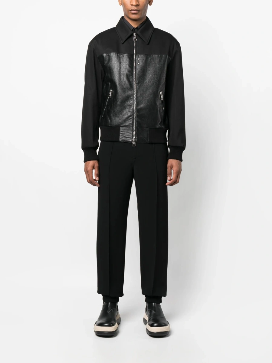 Bomber jacket Alexander McQueen neagra din piele - Img 2
