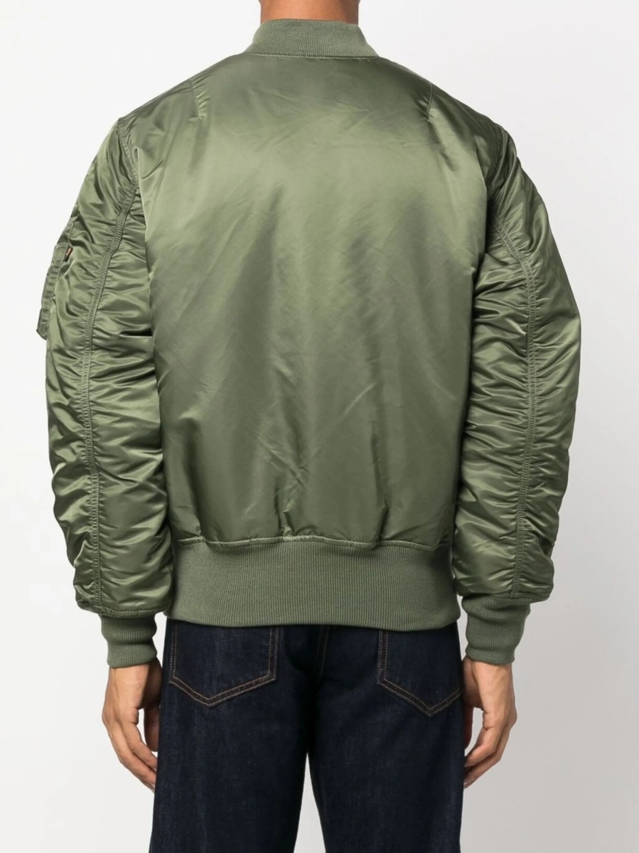 Bomber jacket Alpha Industries verde din nylon - Img 4