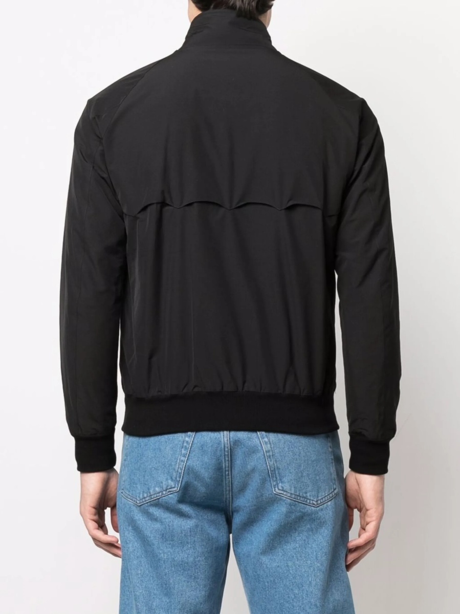Bomber jacket Baracuta neagra din bumbac si polyester - Img 4