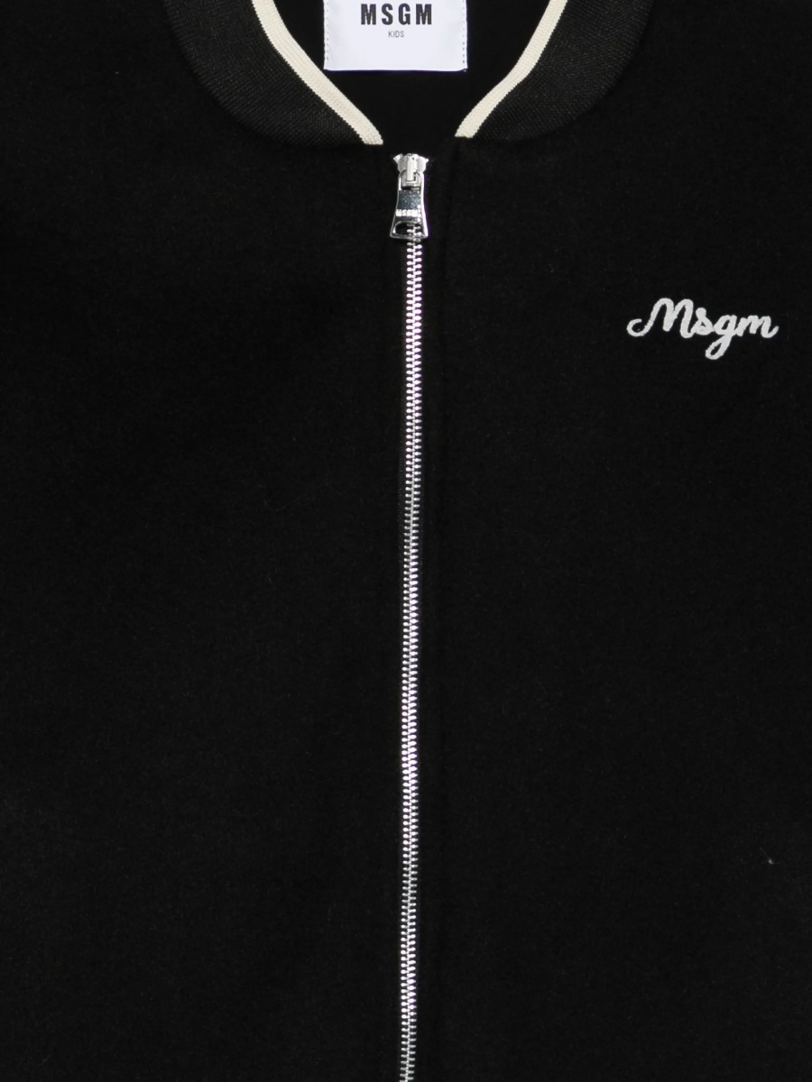 Bomber jacket MSGM neagra din poliamida si polyester - Img 3