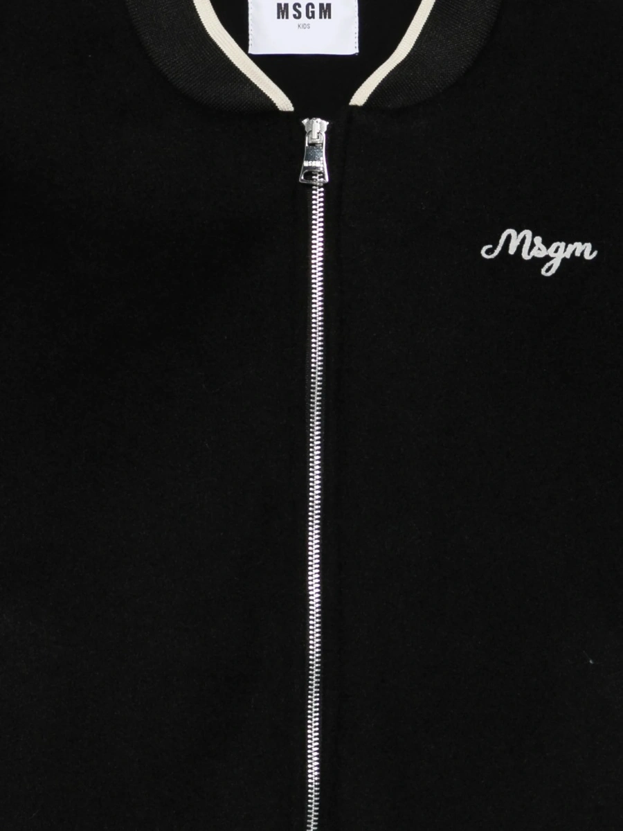 Bomber jacket MSGM neagra din poliamida si polyester - Img 3