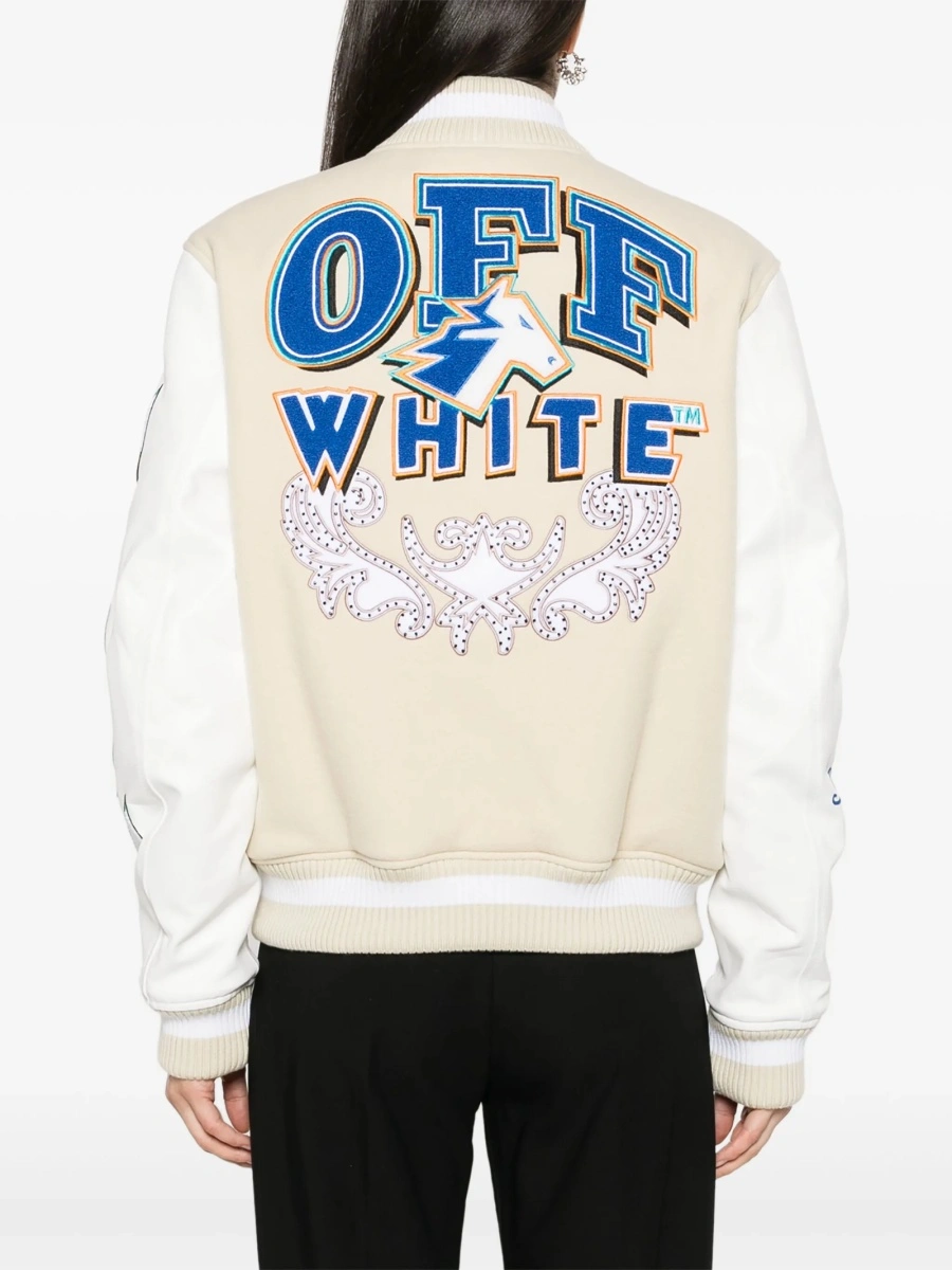 Bomber jacket Off-White neutra din poliamida si polyester - Img 4