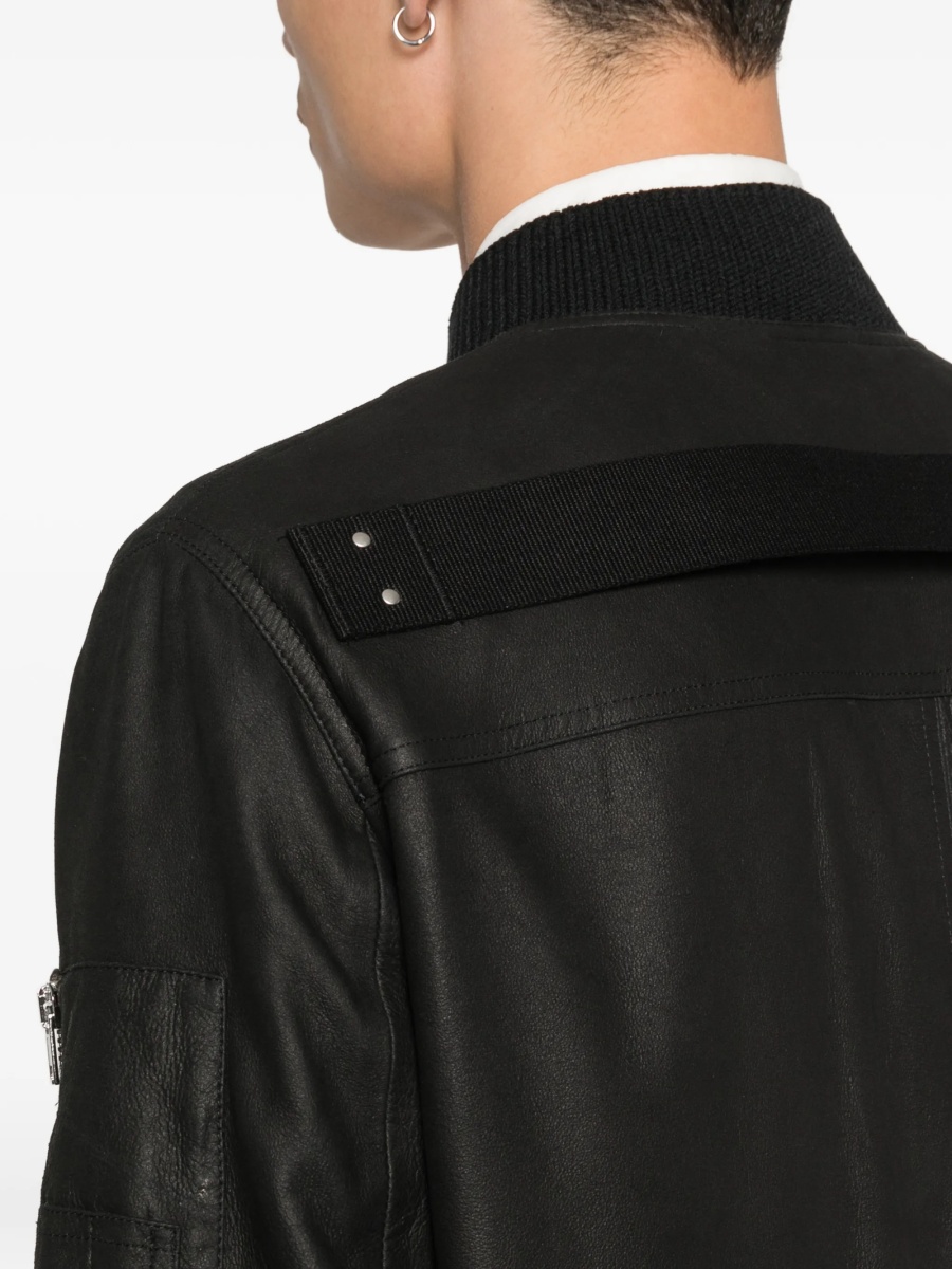 Bomber jacket Rick Owens neagra din lana si spandex/elastan - Img 5