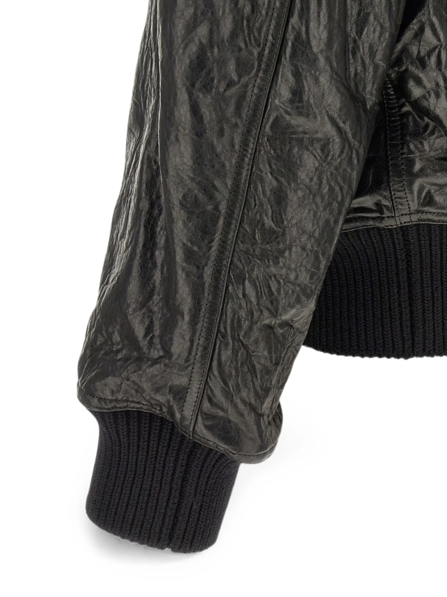 Bomber jacket Rick Owens neagra din piele - Img 4