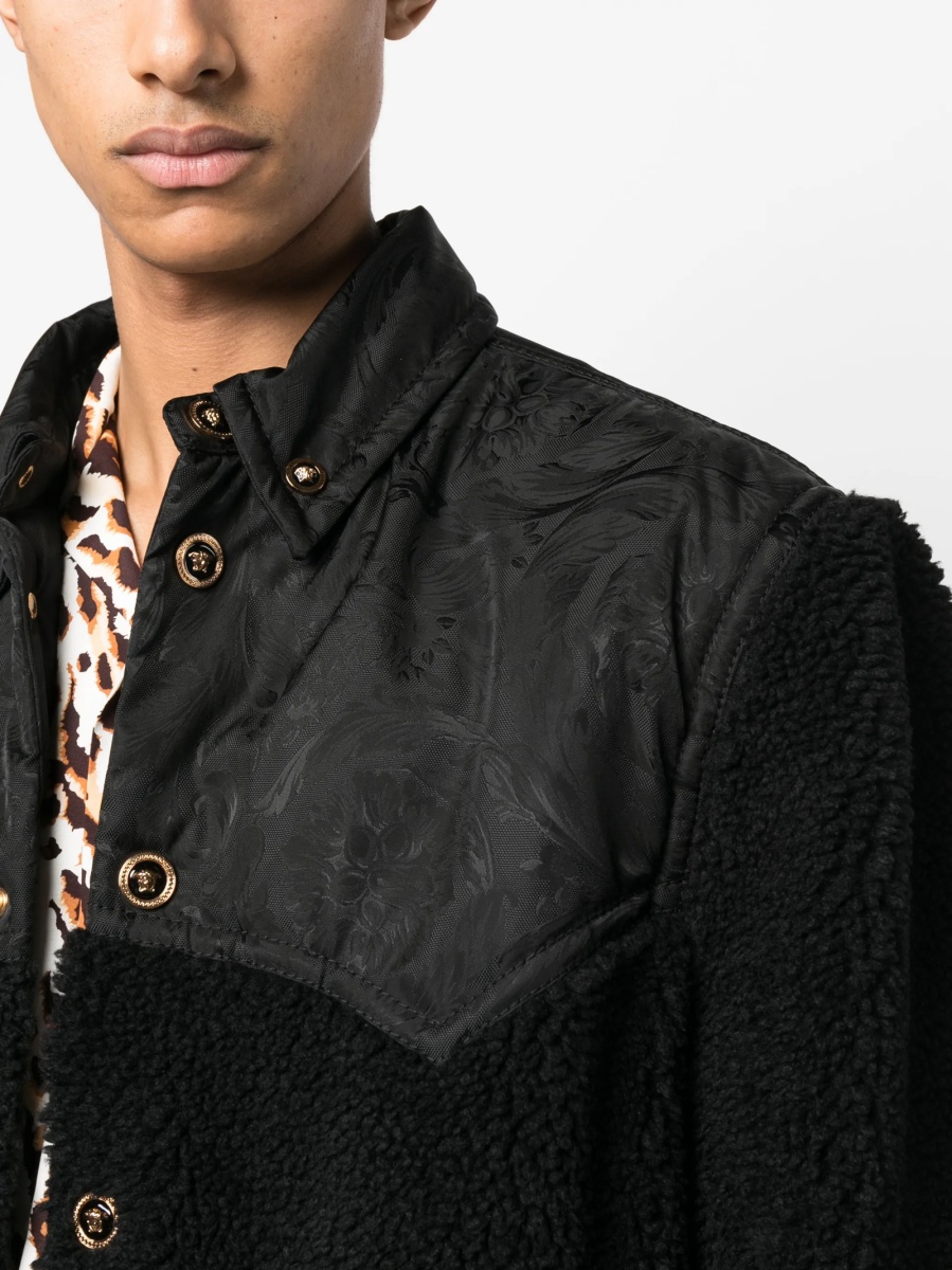 Bomber jacket Versace neagra din acetat si poliamida - Img 5
