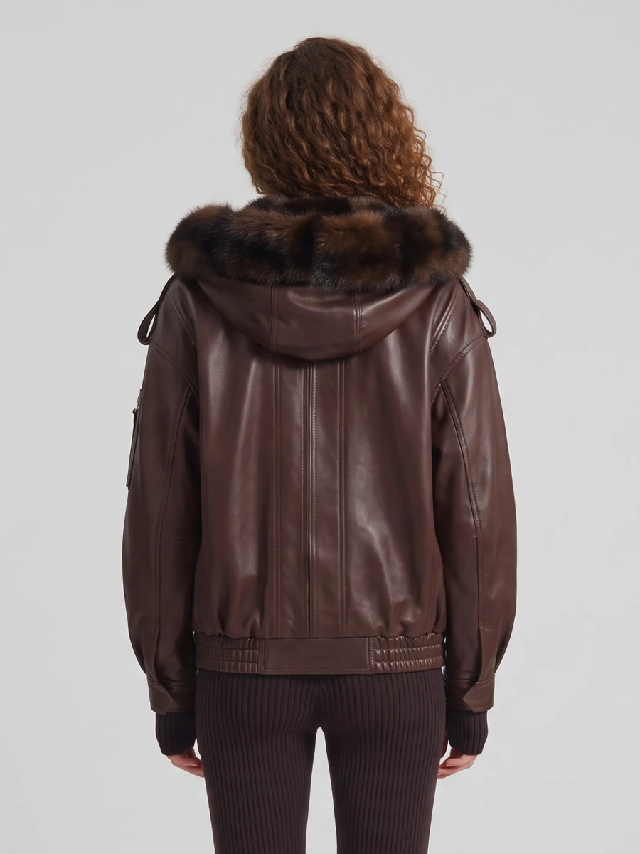 Bomber Napa Bomber With Hood In Leather - Img 3