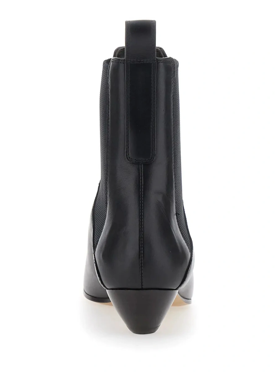 Botine 'Allegra Chelsea' Black Ankle Boots with Elastic Panels in Leather Woman - Img 4