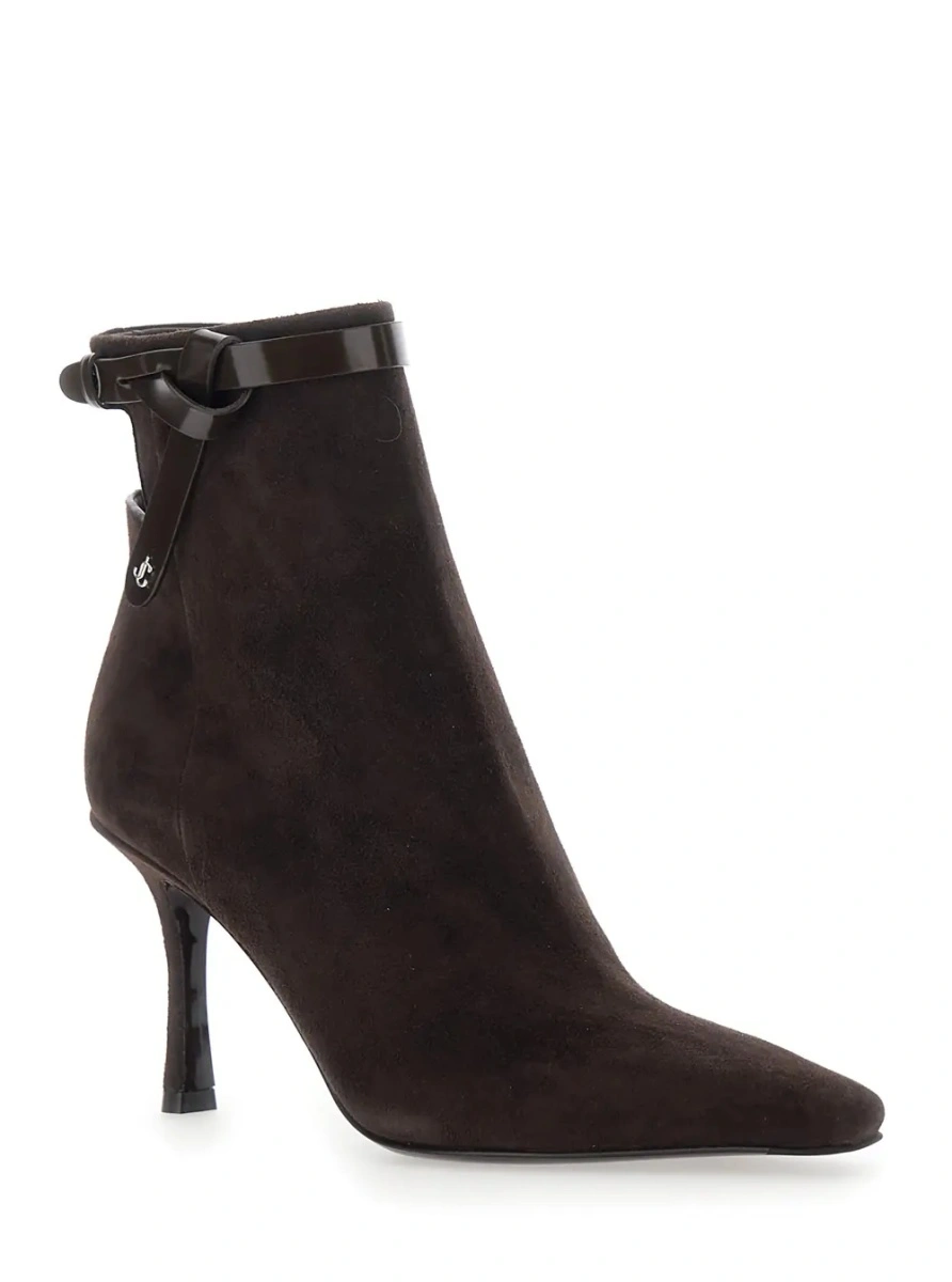 Botine 'Camie' Brown Ankle Boots with Knot Detail in Suede Woman - Img 2