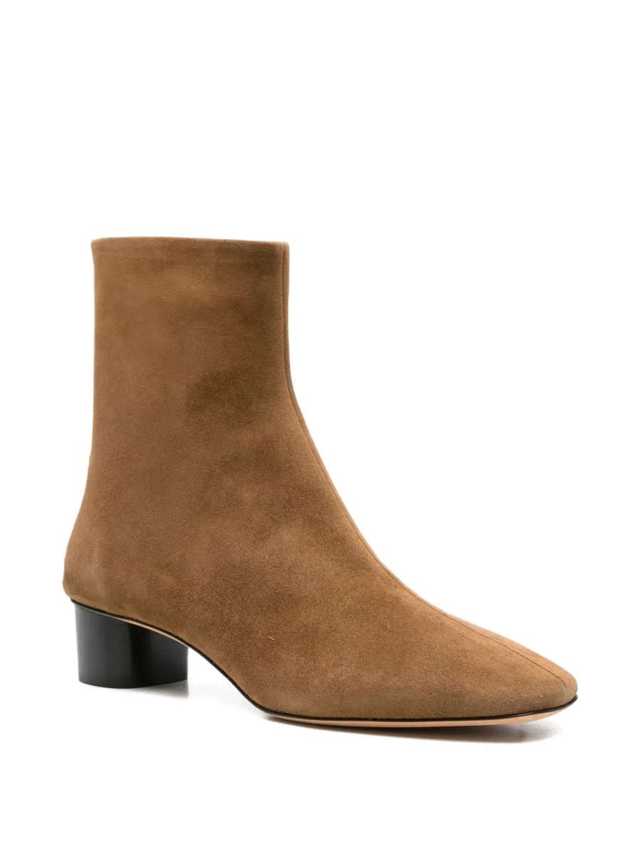 Botine 'Carole' Brown Ankle Boots with Medium Block Heel in Suede for Women - Img 5