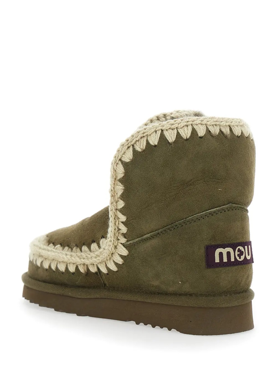 Botine 'Eskimo' Green Ankle Boots with Crochet Details and Logo Patch on the Rear in Suede Woman - Img 3