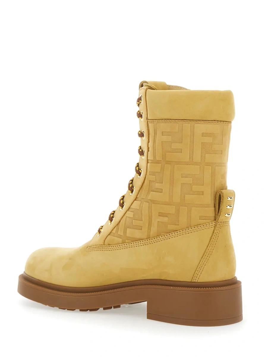 Botine Fendi galbene din piele - Img 3