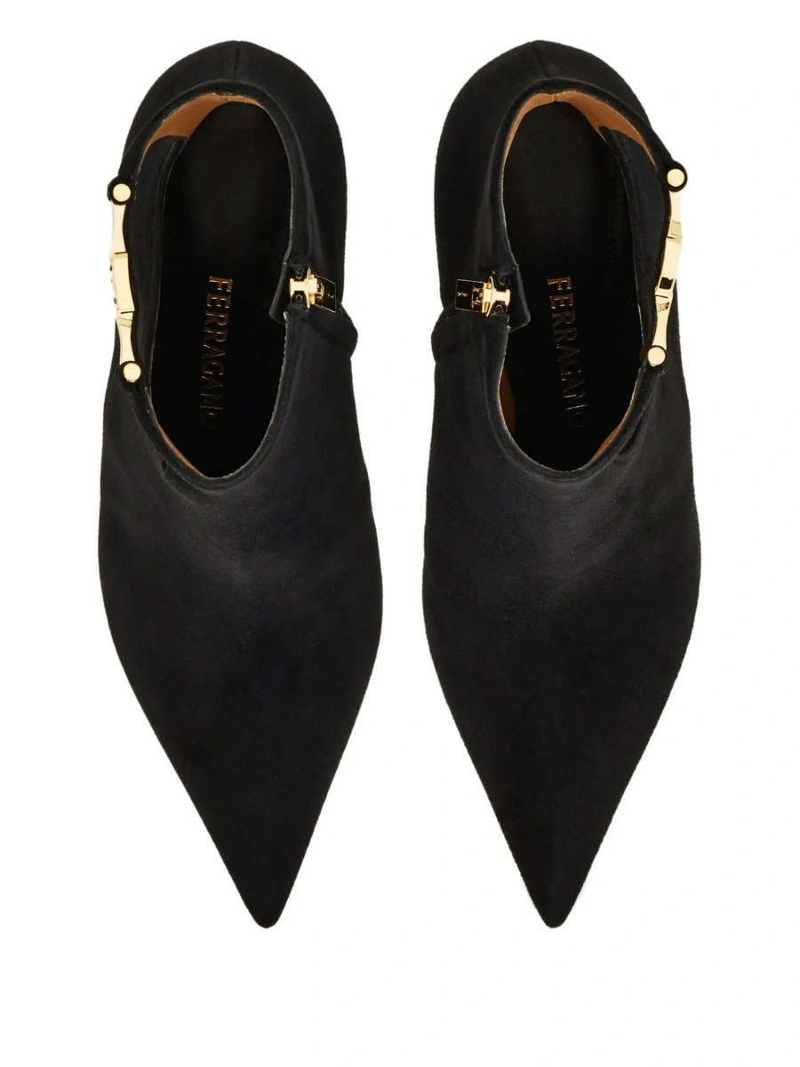 Botine Ferragamo negre din piele intoarsa - Img 6