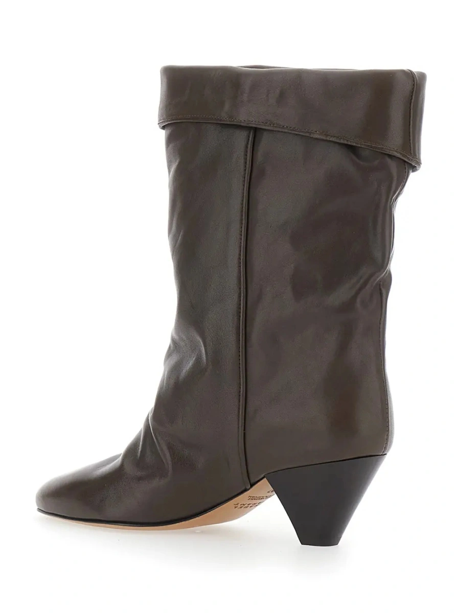 Botine Isabel Marant maro din piele - Img 3