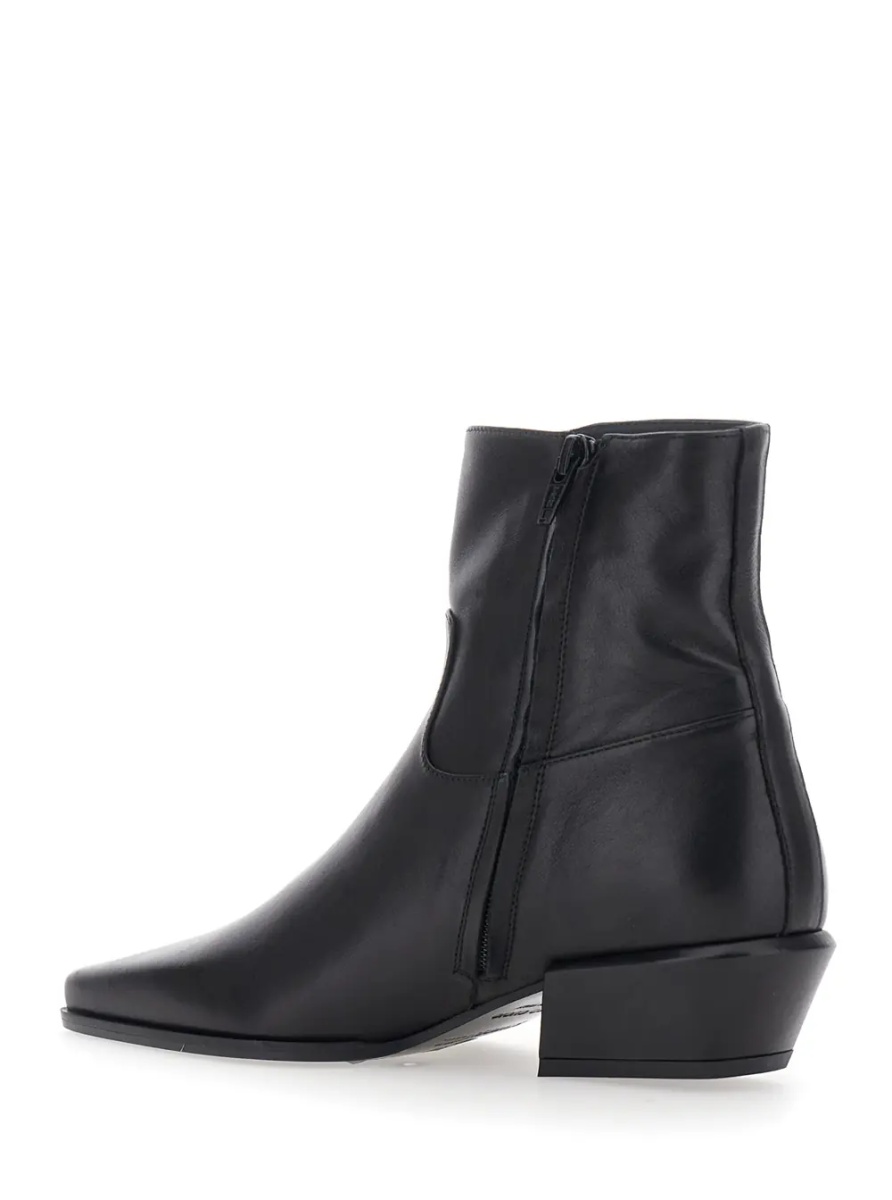 Botine 'MARISA' black ankle Boots with pointed design in leather for women - Img 3